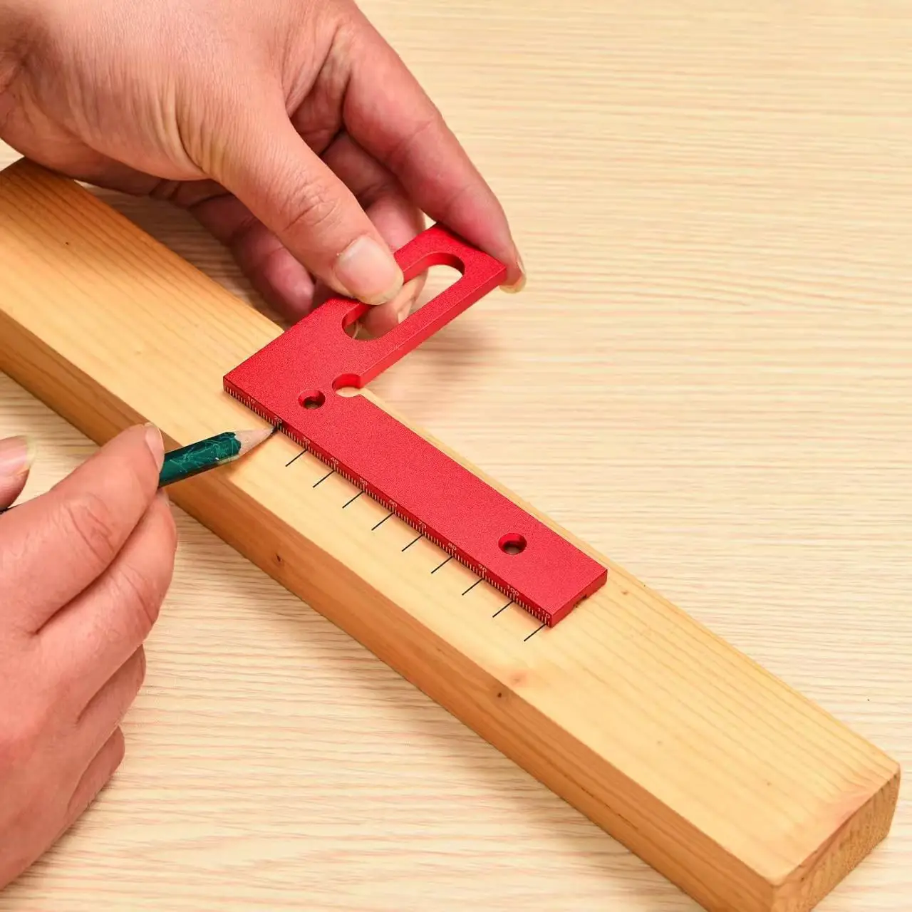 45°/90° Woodworking Square Protractor Layout Measuring Tools3D Multi Angle Aluminum Alloy Red Miter Triangle Ruler