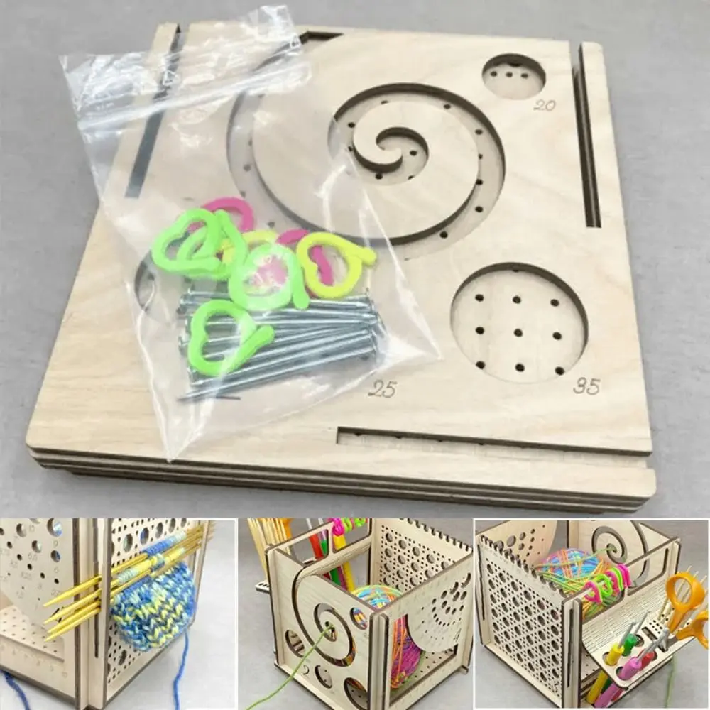 

Yarn Storage Box Wooden Yarn Bowl Gift All-in-one Crochet Lovers Yarn Ball Holder Multifunctional Knitting Bowl