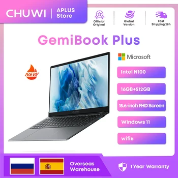 CHUWI GemiBook Plus 노트북 인텔 N100 그래픽, 12 세대 1920x1080P, 8GB RAM, 256GB SSD, 15.6 인치 IPS 윈도우 11 컴퓨터용