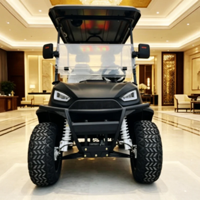 

New Off-Road Hunting Car 4-Seater Customized Travel Shopping Cart 5KW Electric Golf Cart With 14-Inch Off-Road Tires Sound Bar