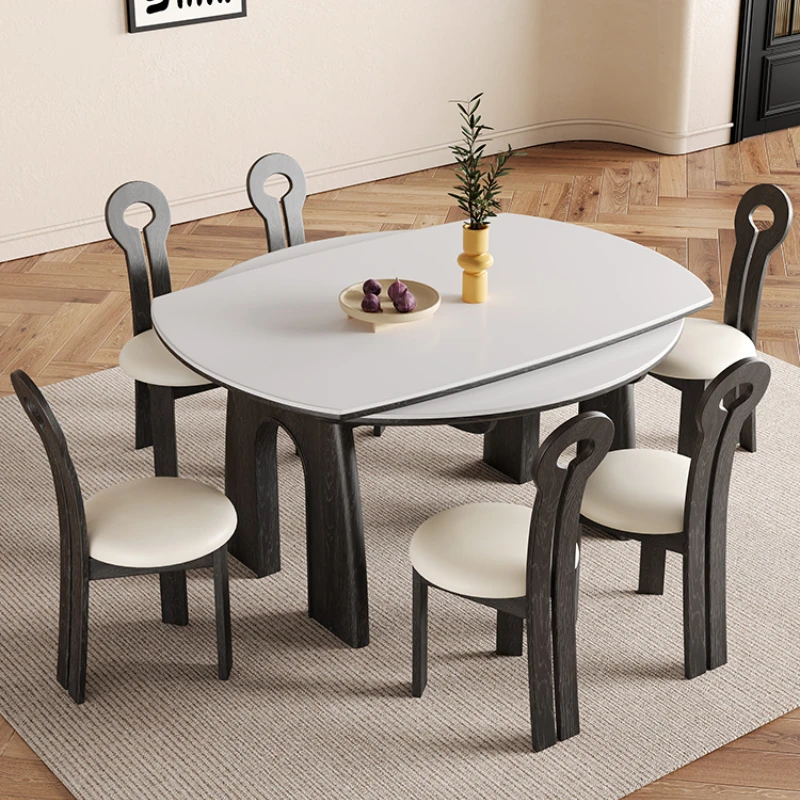 Round Kitchen Dining Table Modern Unique Unfoldsnle Living Room Salon Dining Table Luxury Design Tables À Manger Home Furniture