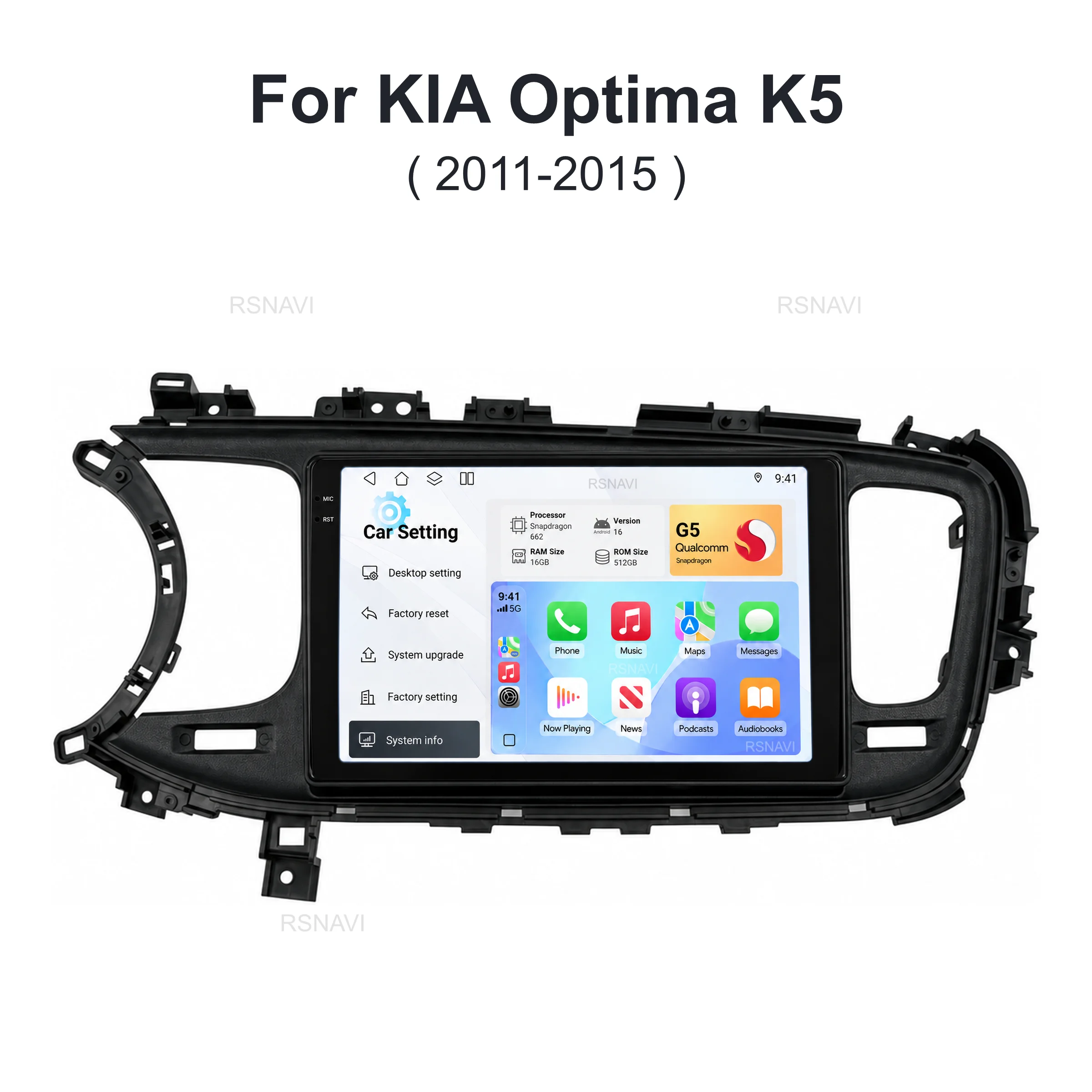 Android 16 Car Radio For KIA Optima K5 2013-2015 Carplay Auto GPS Navigation Stereo Video Player 2din Multimedia 360 Camera
