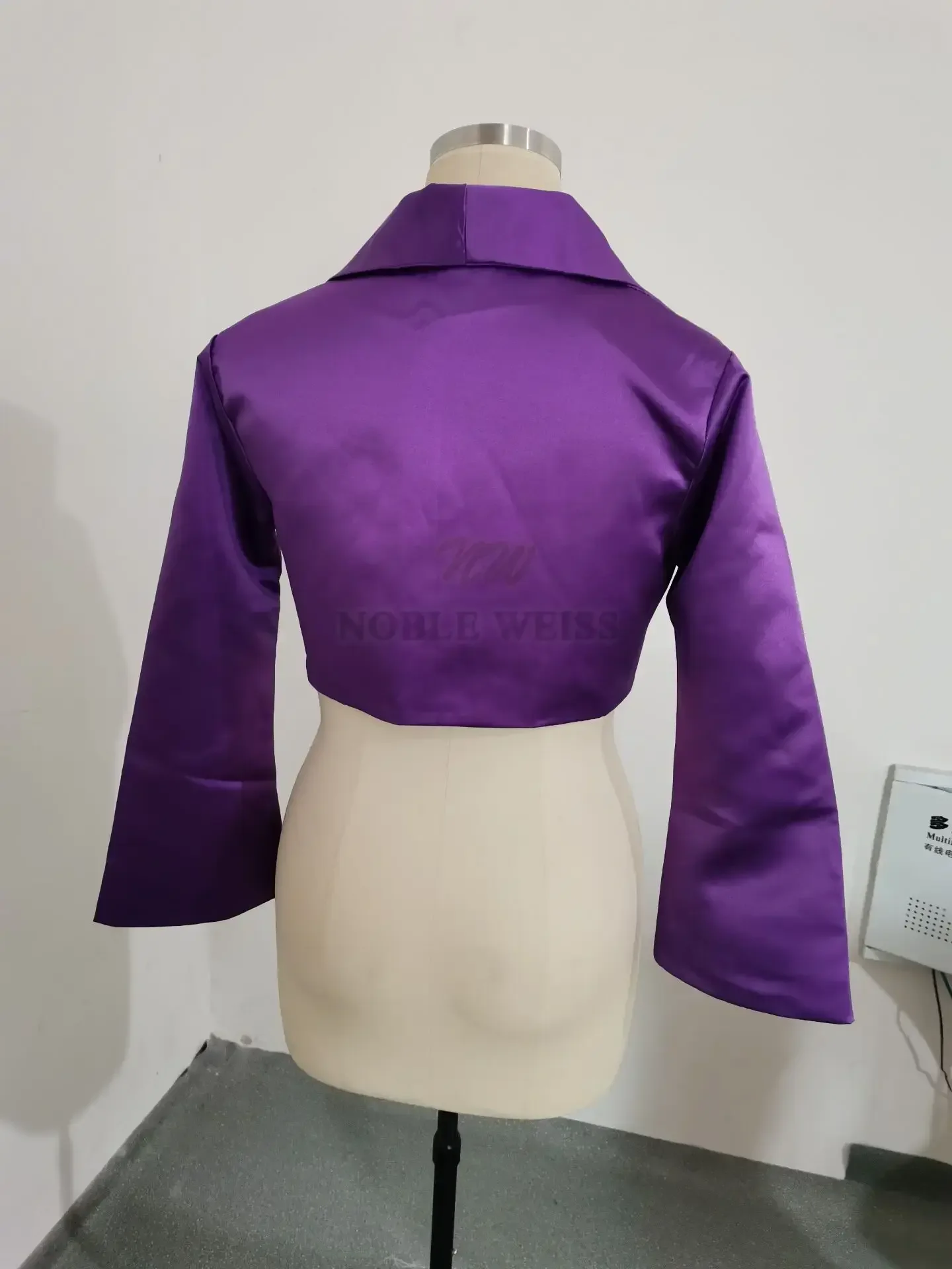 3/4 Long Sleeve wedding jacket satin bolero jackets for Bridal Party Coat Bridal Jacket Customized