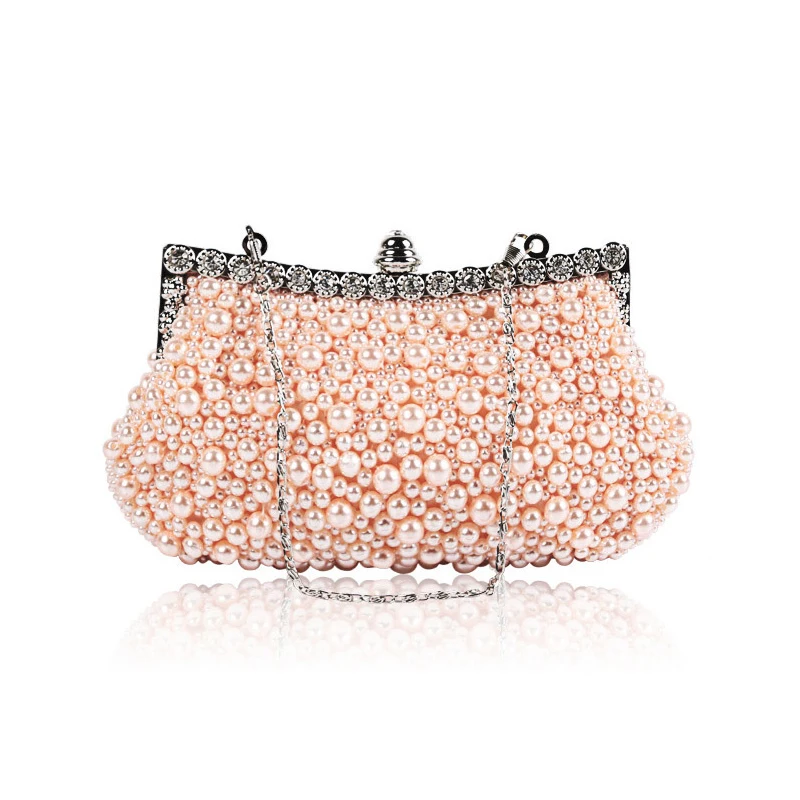 Luxury Pearl Beaded Handbags Women Evening Clutch For Wedding Banquet Party Stylish Chain Handbags 2023 Vintage Fashion Purse