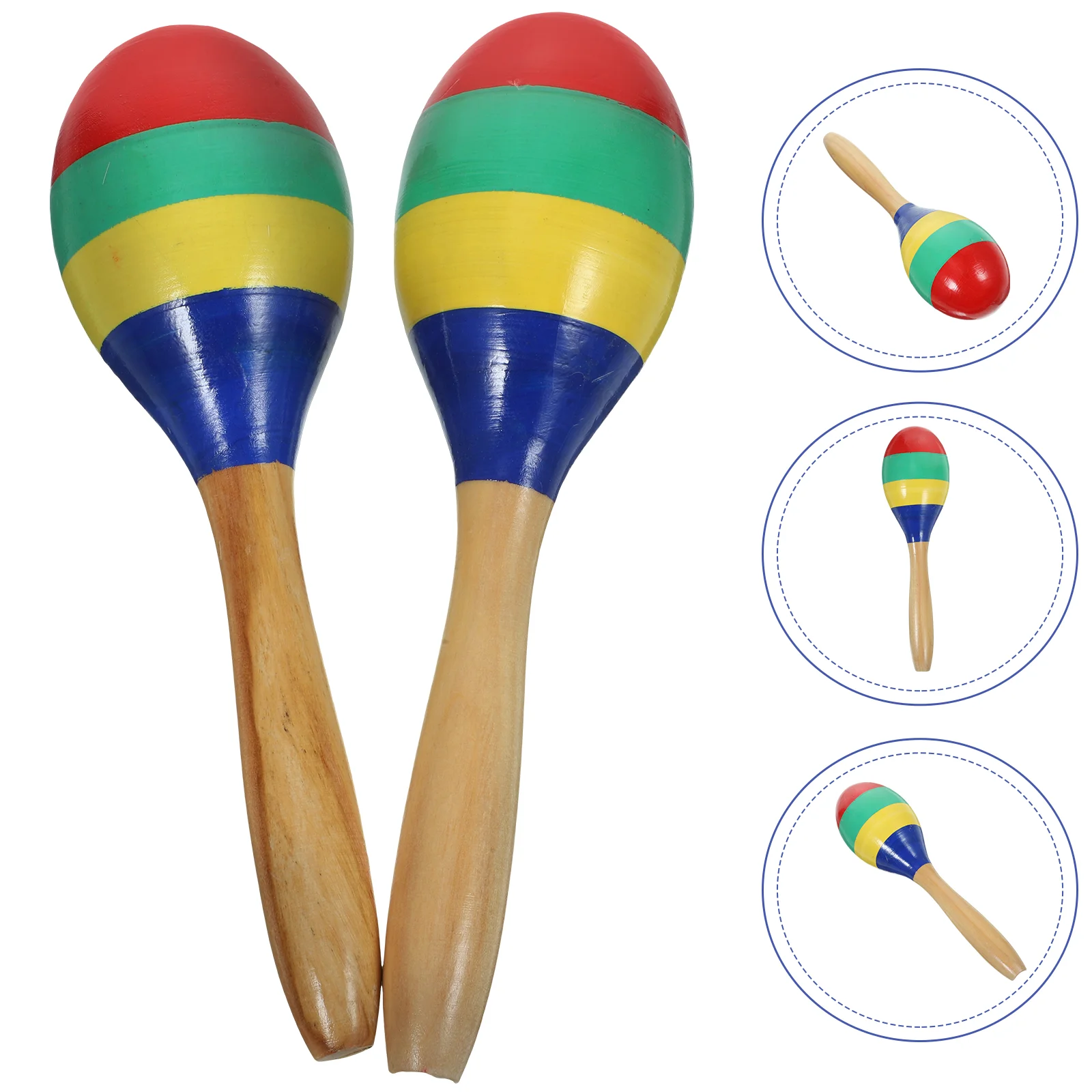 2 Stuks Muziekinstrumenten Kinderspeelgoed Maracas Zand Hamer 205x55 cm Baby Educatief Houten Uitvoeren