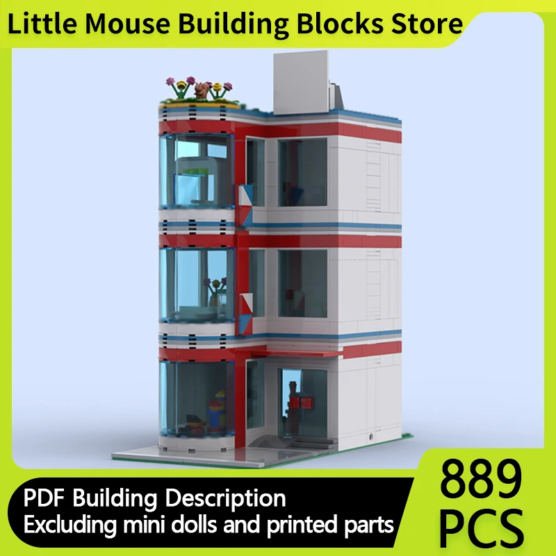 

City Street View Model MOC Building Bricks Medical Clinic Building Modular Technology Gifts Holiday Assemble Children Toys Suit