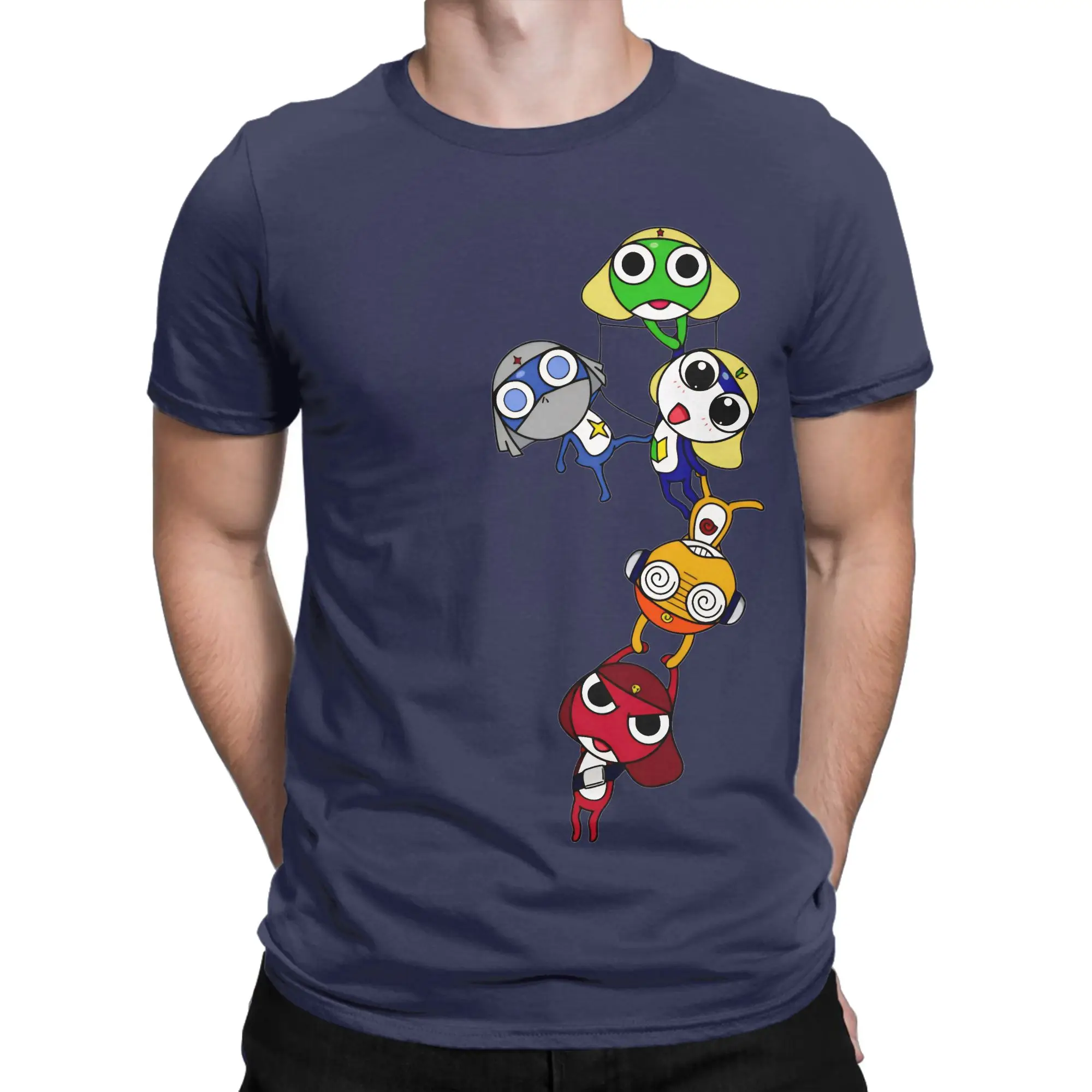 Camisetas Hipster Pocket Frogs Sgt Frog Keroro Y2k para hombres y mujeres, camiseta de algodón con cuello redondo, camiseta de manga corta, ropa estampada