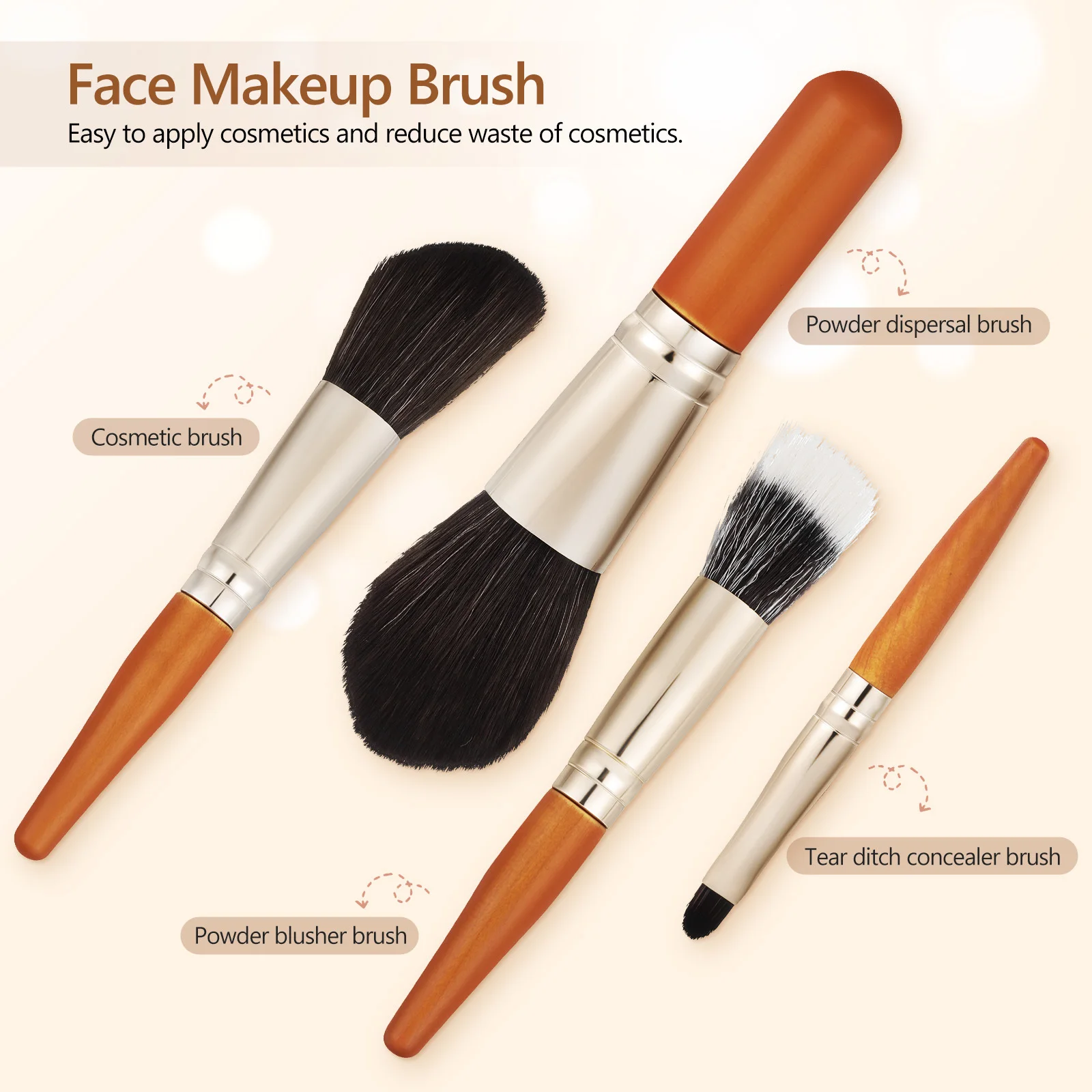 Ensemble de pinceaux de maquillage professionnels, 9 pièces, pour voyage, outils pour le visage, comprend fond de teint, Blush, fard à paupières, poudre de Contour des sourcils