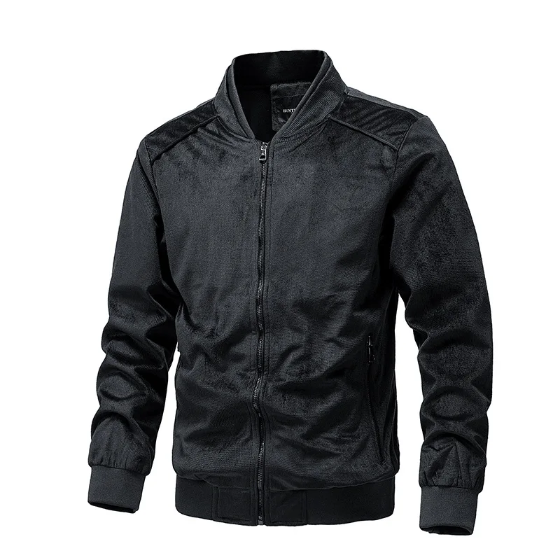 

Men's Slim Fit Suede Jacket Thin Style Casual Spring Autumn Lightweight Business Wear