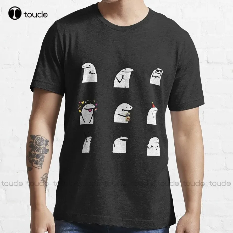 Conjunto de pegatinas Flork, 8 pegatinas, camiseta Flork Flork Meme, camisas bonitas para mujer, camisetas informales Vintage simples de algodón para exteriores