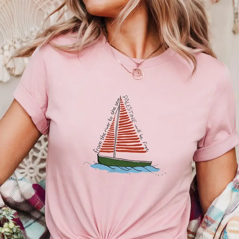 

Повседневная футболка с принтом Global Sumud Flotilla для мужчин и женщин, топ с круглым вырезом и короткими рукавами Y2k, винтажные футболки с графическим рисунком