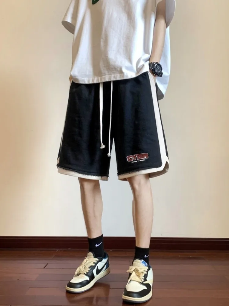 

Свободные мужские баскетбольные шорты в американском стиле, летняя спортивная одежда, повседневные свободные шорты длиной до колена, молодежный модный тренд