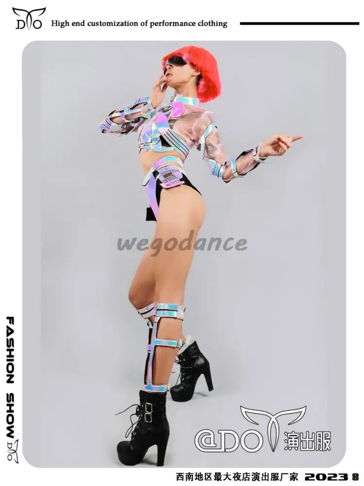 New Technology Paint Leather Futuristic GOGO Interactive DS Performance Clothing For Women
