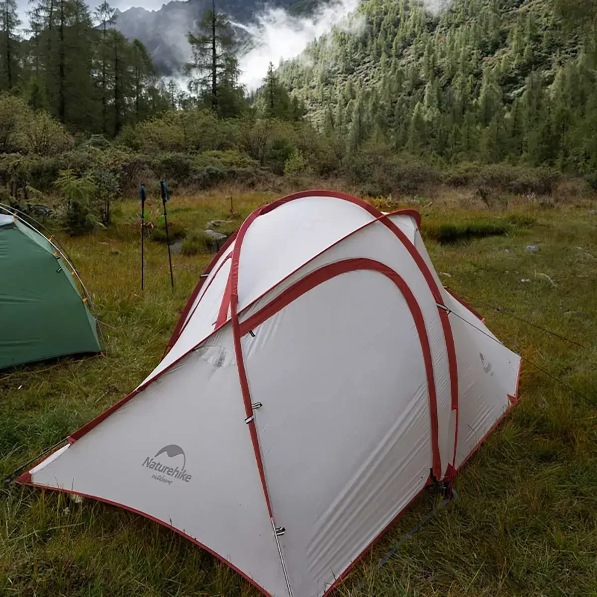 Imagem -03 - Naturehike-hiby Tendas de Acampamento de Nylon Ultraleves Auto-condução Camadas Duplas 20d Tenda para 34 Famílias Estações Viagens ao ar Livre