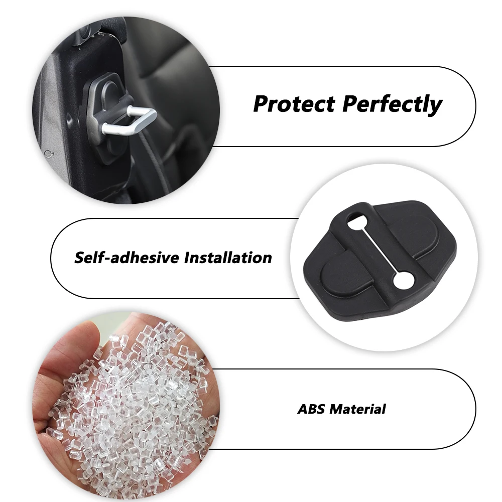 Car Door Lock Protector Decoration Cover Trim for 2018 2019 2020 2021 2022 2023 Jeep Wrangler JL JT 4XE Interior Accessories