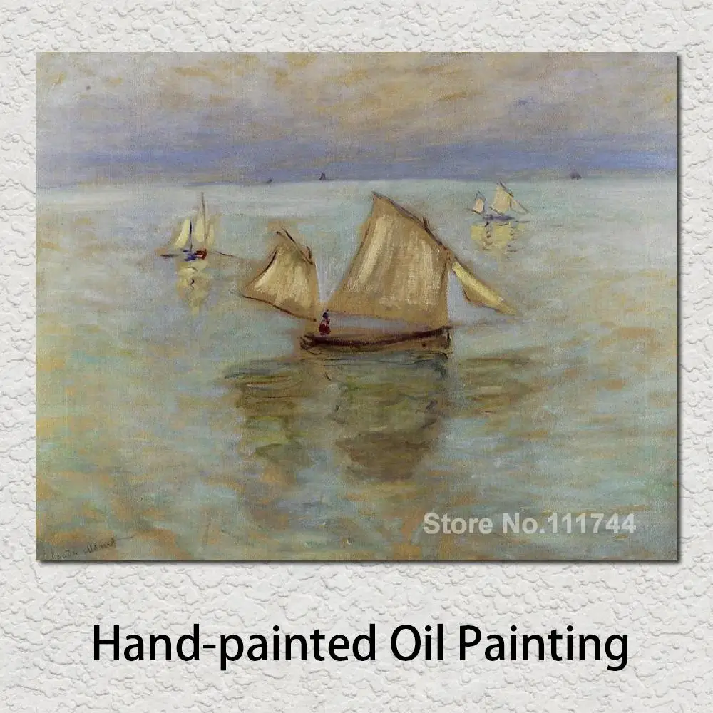 

Online Art Gallery Fishing Boats at Pourville Claude Monet Landscape Paintings Hand Painted High Quality