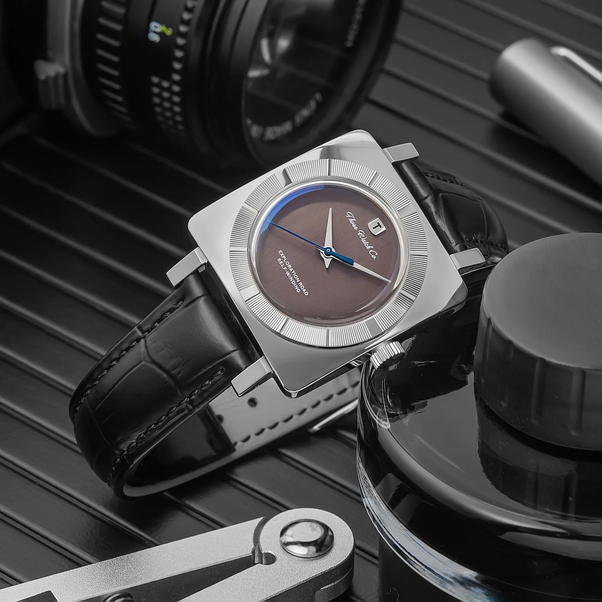 THORN T016 Automatic Mechanical Watch PT5000 Movement Sapphire Crystal 50M Waterproof Cow Leather Strap Men Women Wristwatch