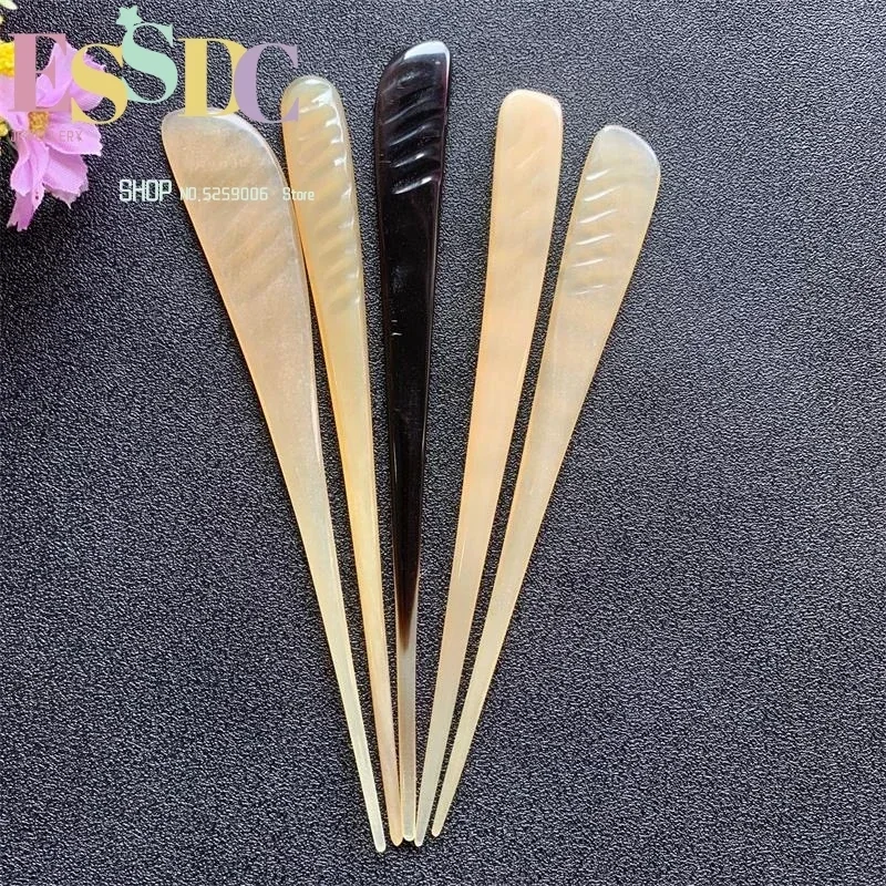 Cow Horn White Buffalo Hairpin A Variety Of Flower Accessories Hand-carved Classical Production