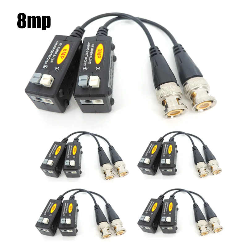 passiva hd video balun transmissao cctv transmissor torcido para ahd cvi tvi camera e1 8mp 4k bnc pares 10 pares 01