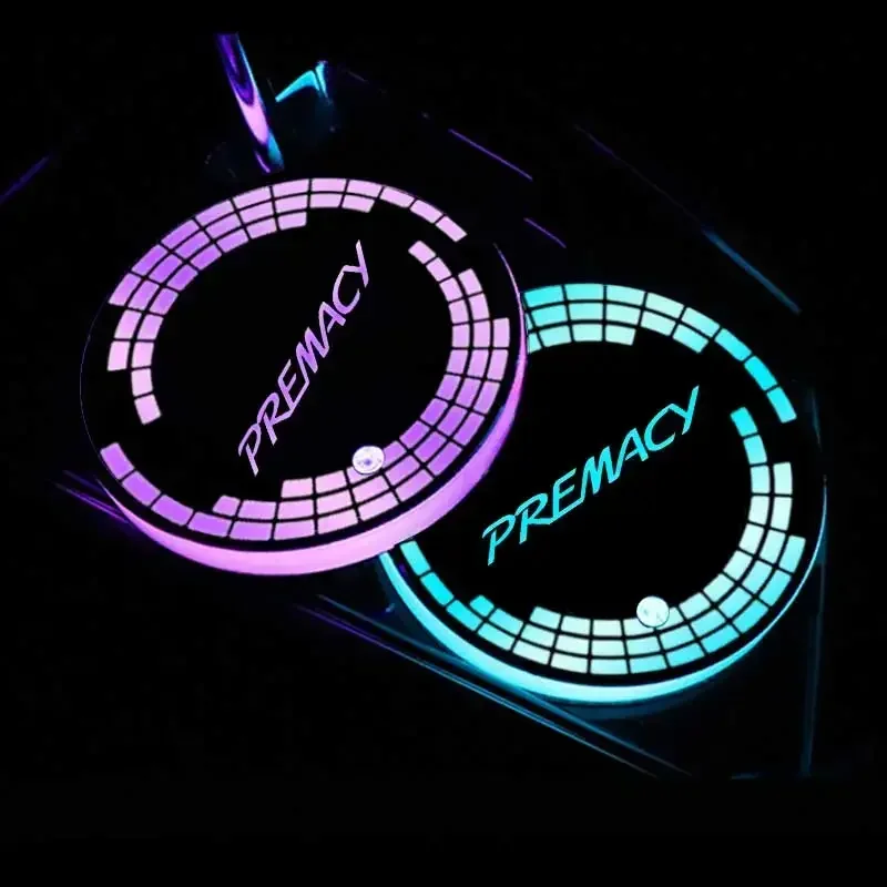 متعدد الألوان سيارة كوستر ضوء لمازدا بريماسي شعار LED السيارات كأس الماء حامل حصيرة المحيطة مصباح الملحقات الداخلية #1