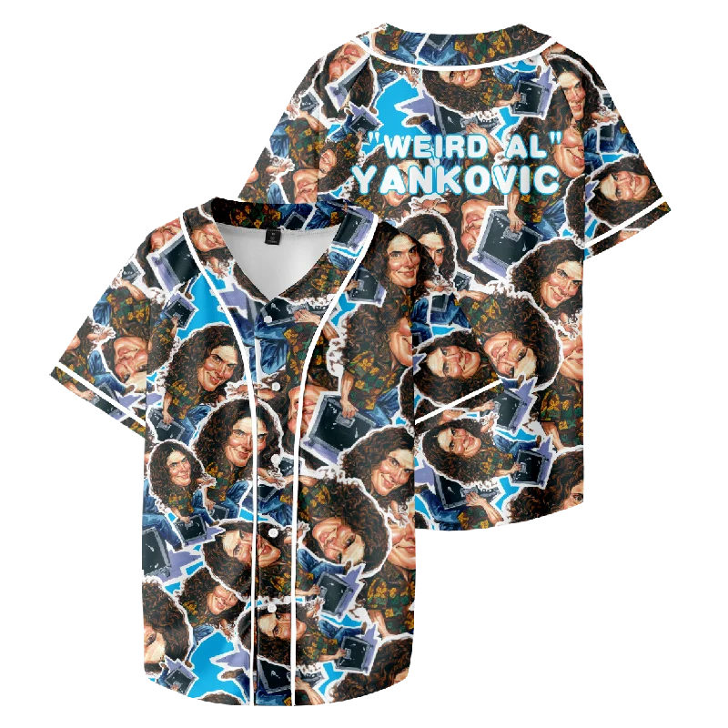 

Yankovic Merch Baseball Jacket T-shirts Summer Unisex Fashion V-neck Short Sleeve Tee