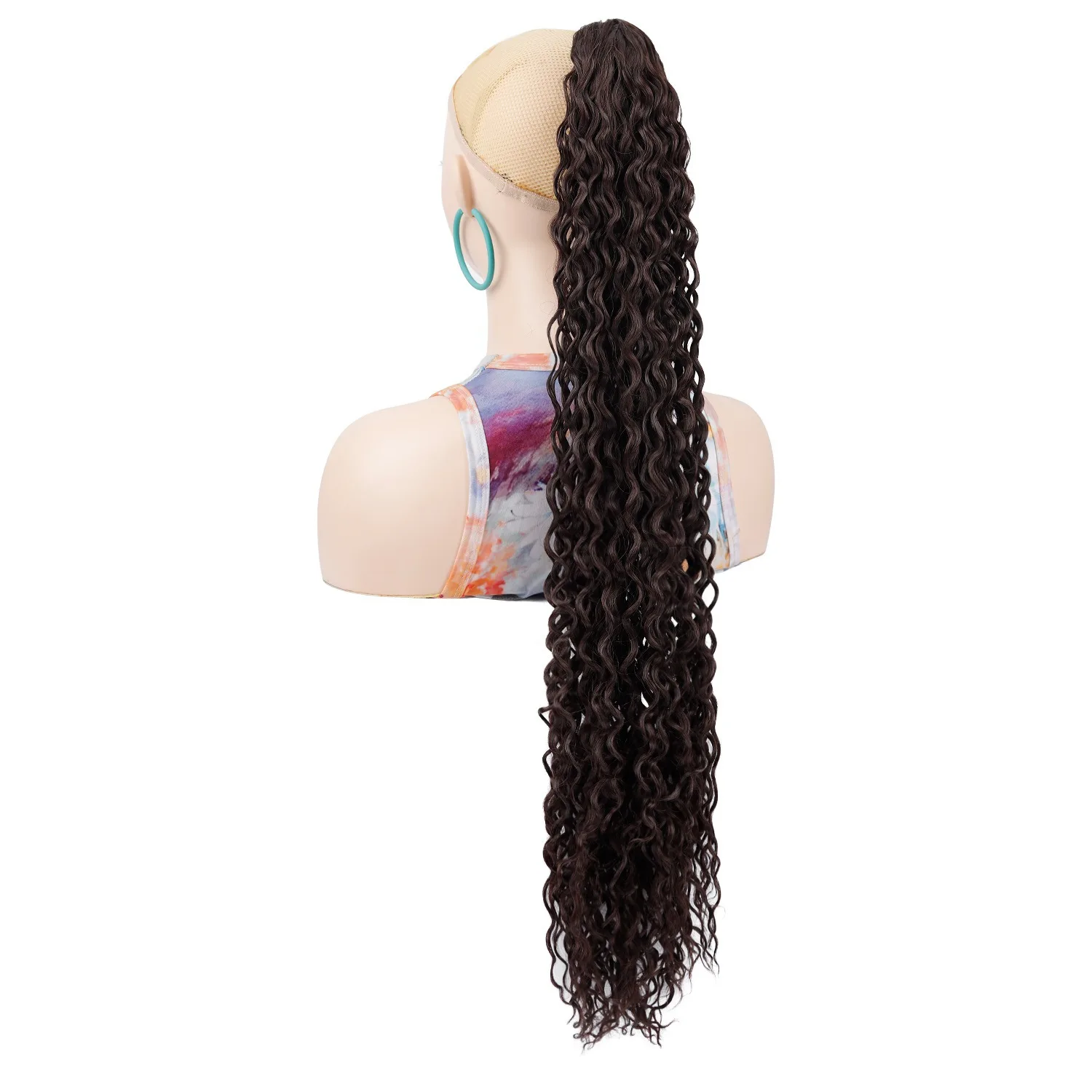 30Inch Synthetic Wig  Long Curly Wave Claw Clip Ponytail HairPieces Extension Heat Resistant Clip in For Women Girl