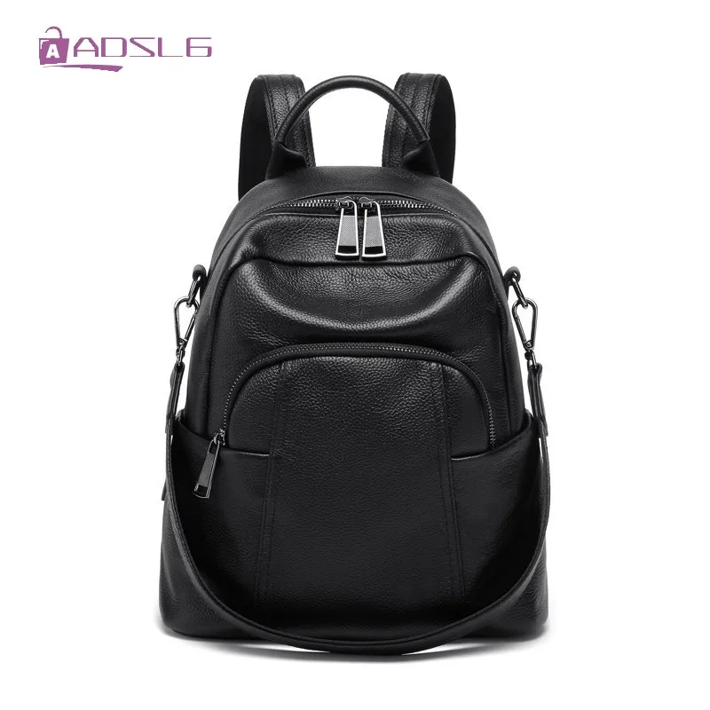 

New Backpack Korean Real Leather Fashion Travel Bag Top Layer Cowhide Portable Laptop Leisure Multi Layer Womens School Bag