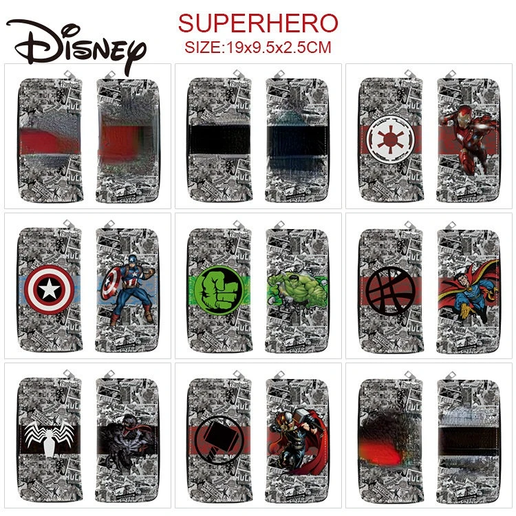 MINISO Disney Superhero Wallet Cartoon Printing Men's and Women's Short Large-capacity Card Holder Coin Wallet