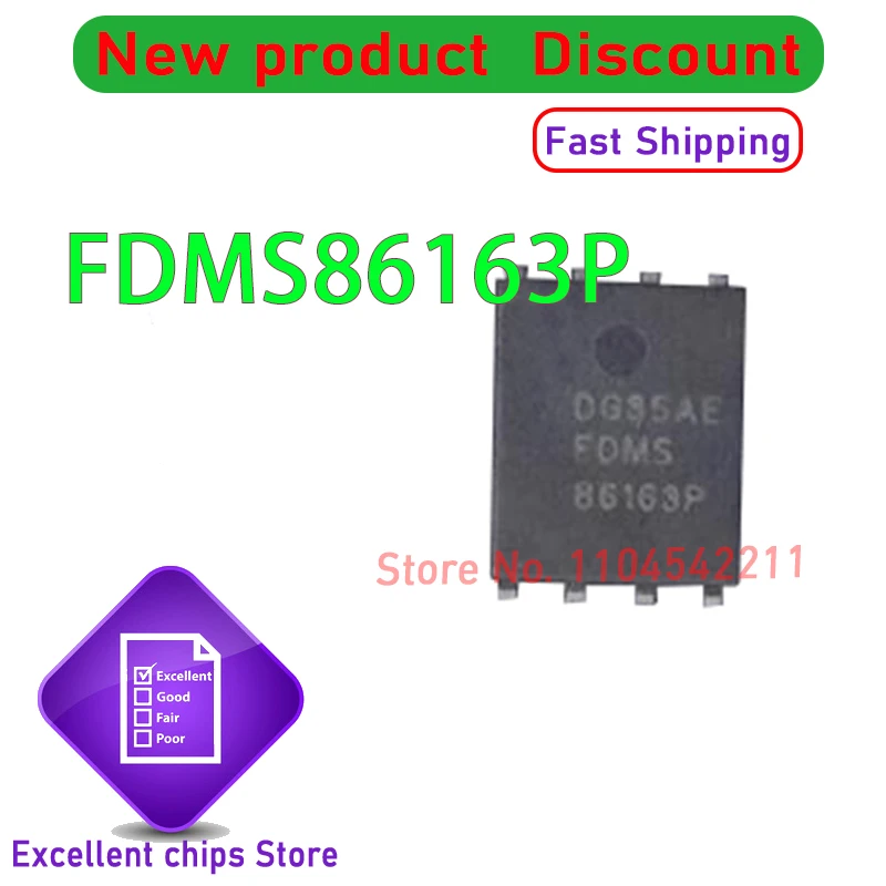 100% New Original FDMS86163P FDMS86163 86163P Package:PQFN8 100V 7.9A 50A  1~30PCS