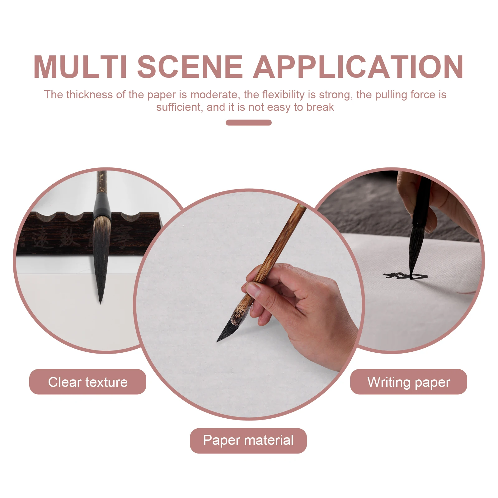 

Raw Rice Paper for Calligraphy Drawing Thickened Half Baked Writing Material Watercolor Ink Pad Pen Durable Long Enough