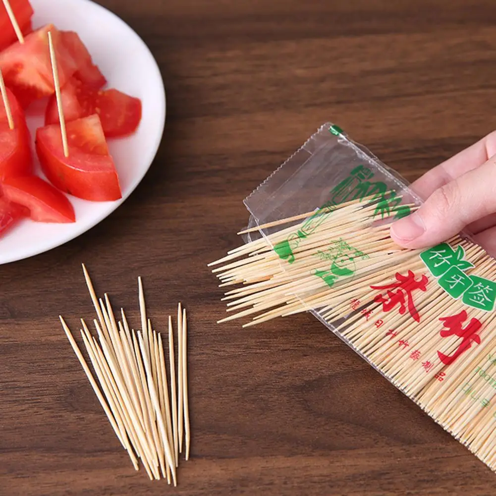 1000Pcs/Set Attractive Food Toothpick Eco-friendly Compact Bamboo Universal Pointed Food Toothpick