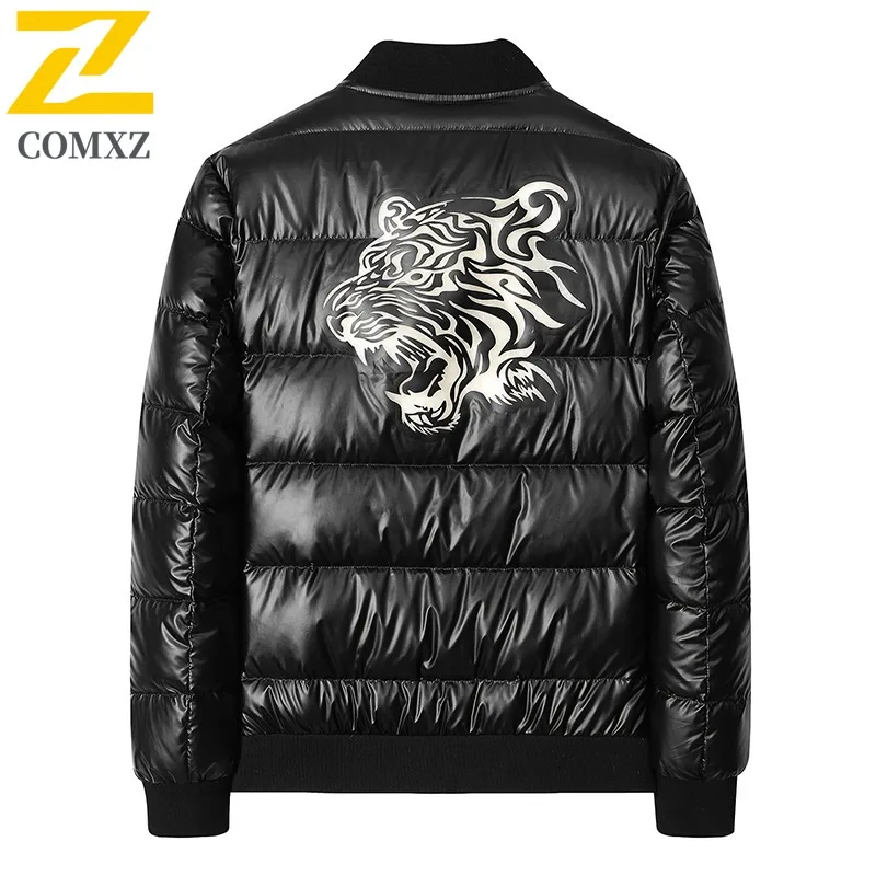 

Men's Vintage Puffer Jacket Waterproof Windproof Down Alternative Coat American Style Motorcycle Outerwear Fit Outdoor Sports