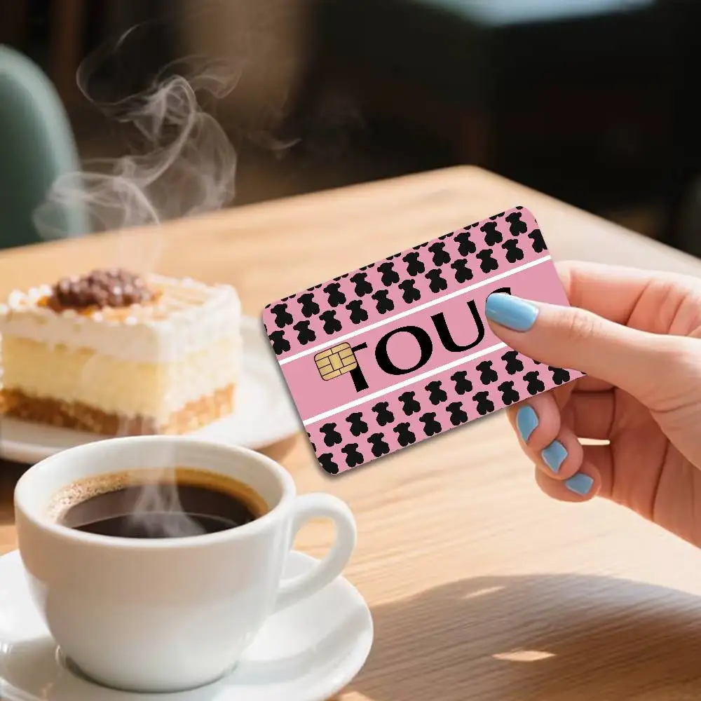 Cute T-TOUSes Bear 100% Hot Sale Amine Credit Debit Bank Card Bus Card Film Skin Sticker