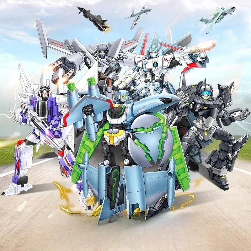 9 ''/avião militar deformação robô brinquedo conversível figura de ação modelo plástico robô brinquedos anime série filme crianças presente