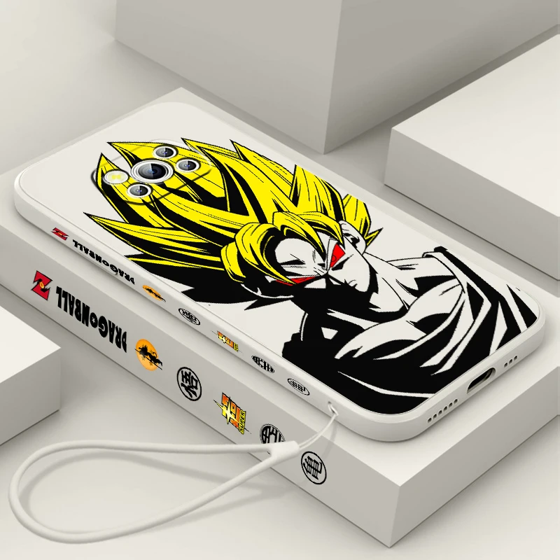 

Japanese Goku D-D-Dragon Ball Liquid Left Rope For Xiaomi Mi Poco X6 X5 X4 X3 M6 M5 M5S M4 M3 F5 F4 F3 Pro 5G Funda Phone Case