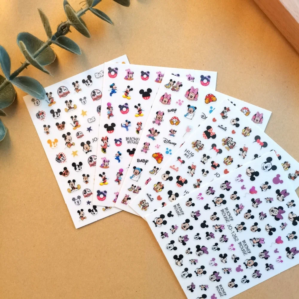 

1 Sheet Mickey Disney Cartoon Nail Stickers New 5D Relief Nail Art Stickers Nail Decals Manicure Fashion Design Accessories