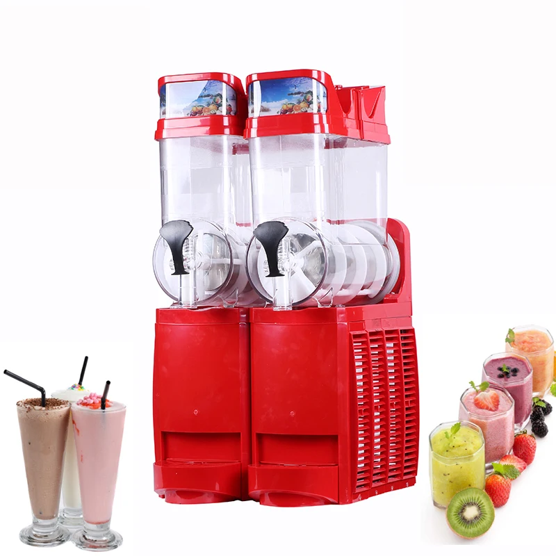 

2x15L Commercial Slushy Machine Home Slush Maker Frozen Drink Beverage Dispenser Ice-Cool Juice Smoothie Making Equipment