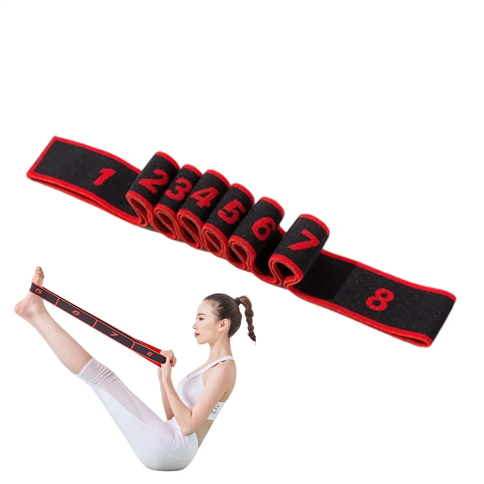 Elastic Resistance Band Portable Anti Slip Grip Skin-Friendly Working Out Tension Rope for Women Ladies Girls Beginners Yoga