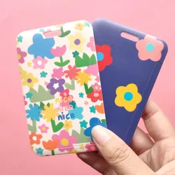 DIY lovely flower Japan and South Korea net red card set id card pass hang accessories holder keychain lanyard pass card holder