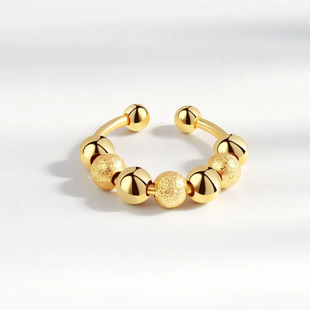 Women's Adjustable Crystal Flower Fidget Ring