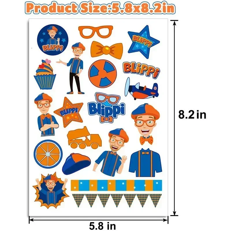 Heißes Kostüm Cosplay Zubehör Spielzeug Orange Fliege Hosenträger Hüte und Brille Aufkleber Rollenspiel Set Kinder Spielzeug Geschenke