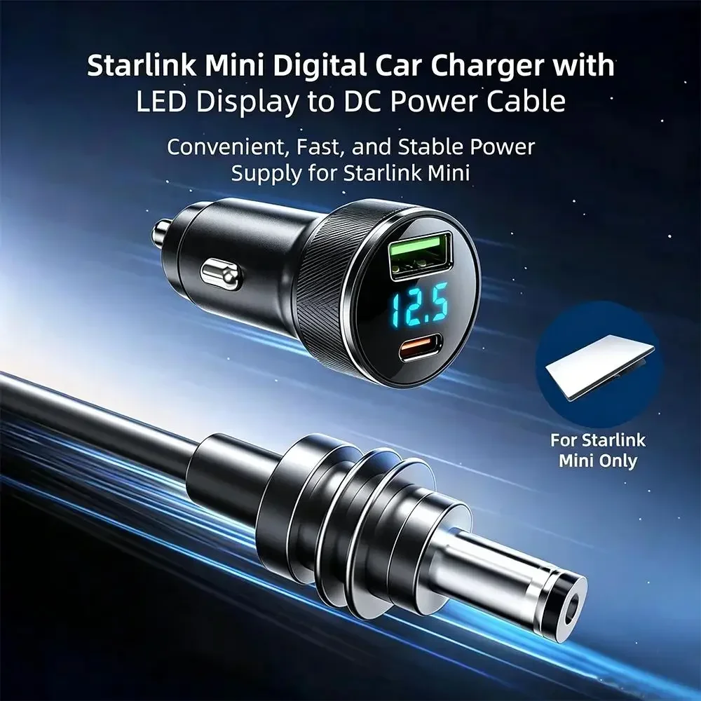 Für Starlink Mini Autoladegerät 12V-24V auf 30V 2A Aufwärtswandler mit digitaler Spannungsanzeige QC3.0+PD Netzadapter Autozubehör – Detail 4