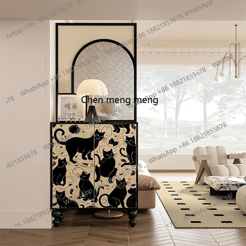 

Changhong Begonia Glass Locker Entry Entry Entrance Cabinet Block Solid Wood Retro Side Cabinet Integrated with Ancient Style
