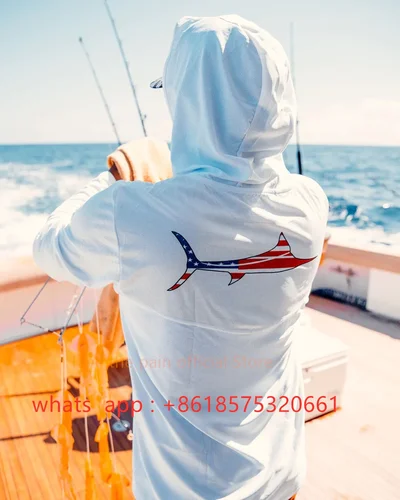 Imagen 1 del producto Bill Fish Gear-sudaderas con capucha De manga larga para hombre, ropa De rendimiento De Pesca, camisetas De protección solar para pesca