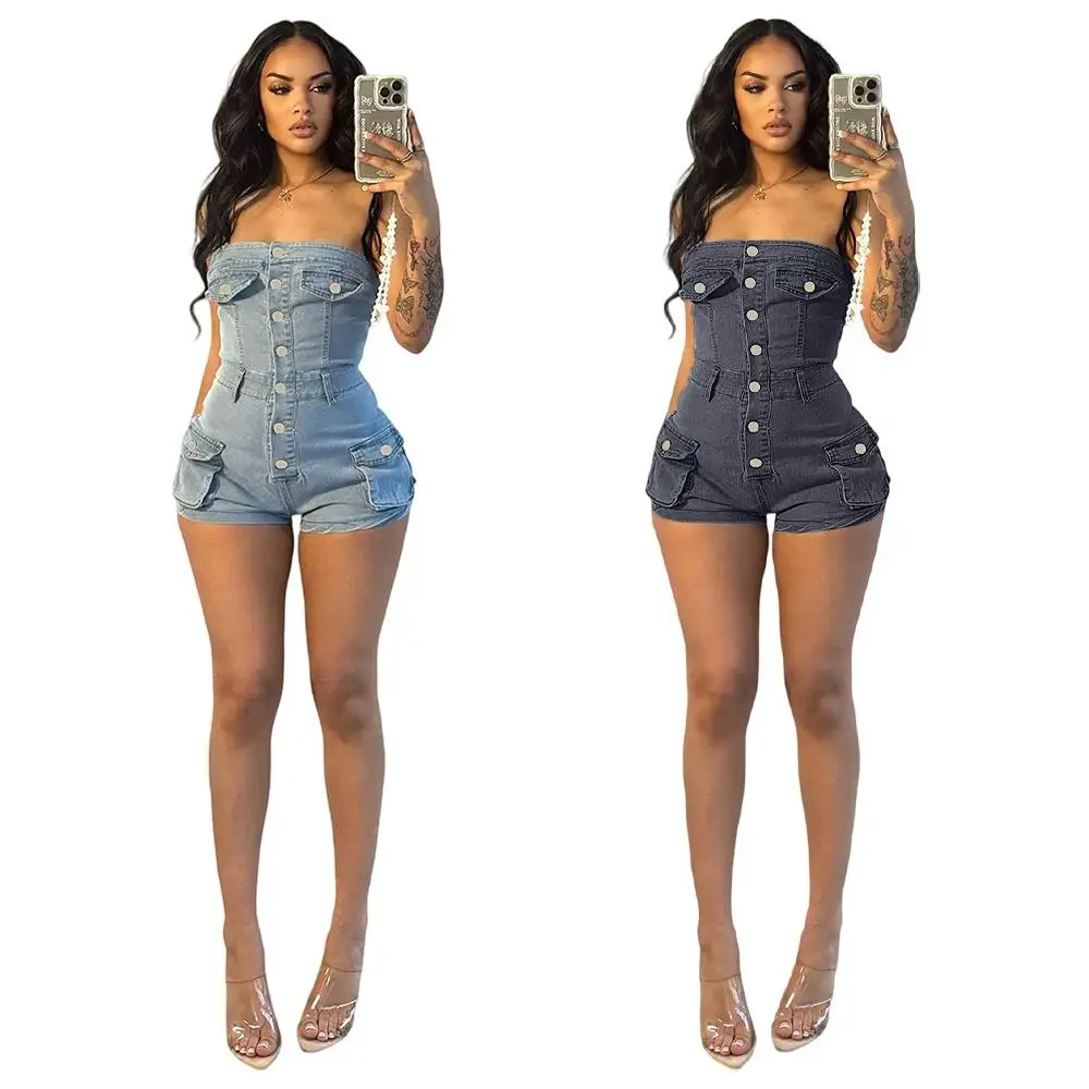 

Женские летние эластичные джинсовые брюки со средней талией и бретельками, удобные эластичные джинсы