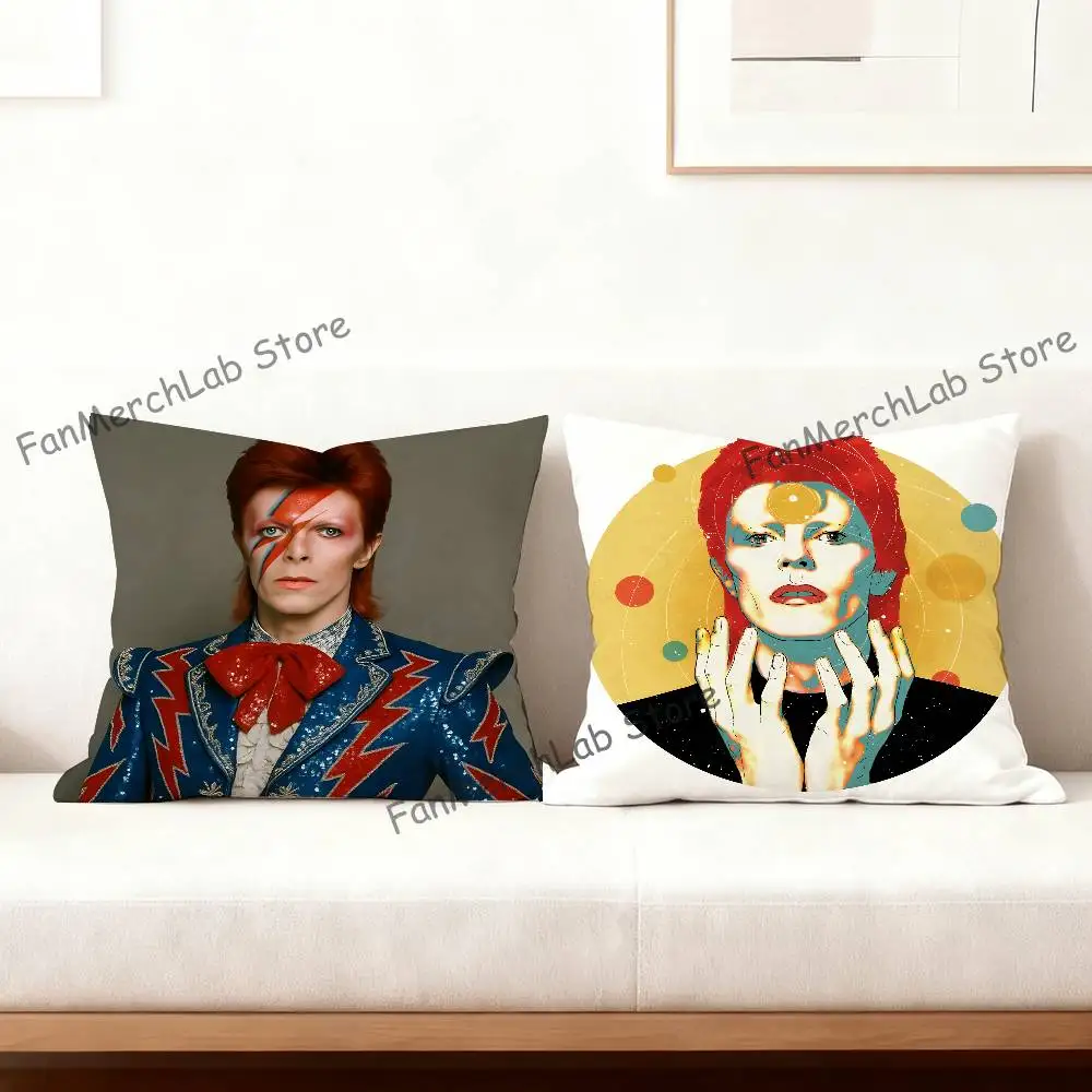 D-David Singer B- Bowies Printed Pillow Cover Cushion Case Simple Sofa Pillow Case No Pillow Core