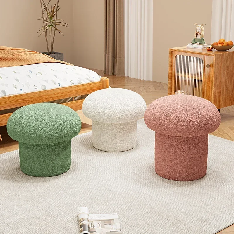 Cream wind makeup stool girls bedroom home simple modern dresser chair light luxury senior master bedroom round stool