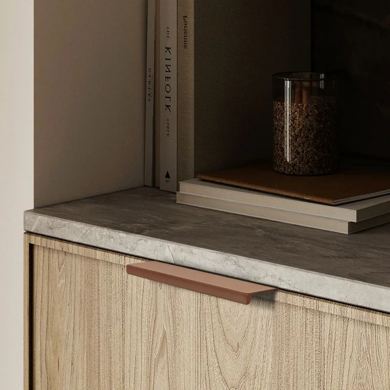 مقابض خزانة غير مرئية بسيطة بدون مثقاب 80-1200 مم، مقابض باب خزانة الملابس وأجهزة درج من سبائك الألومنيوم، مقابض الأثاث #6