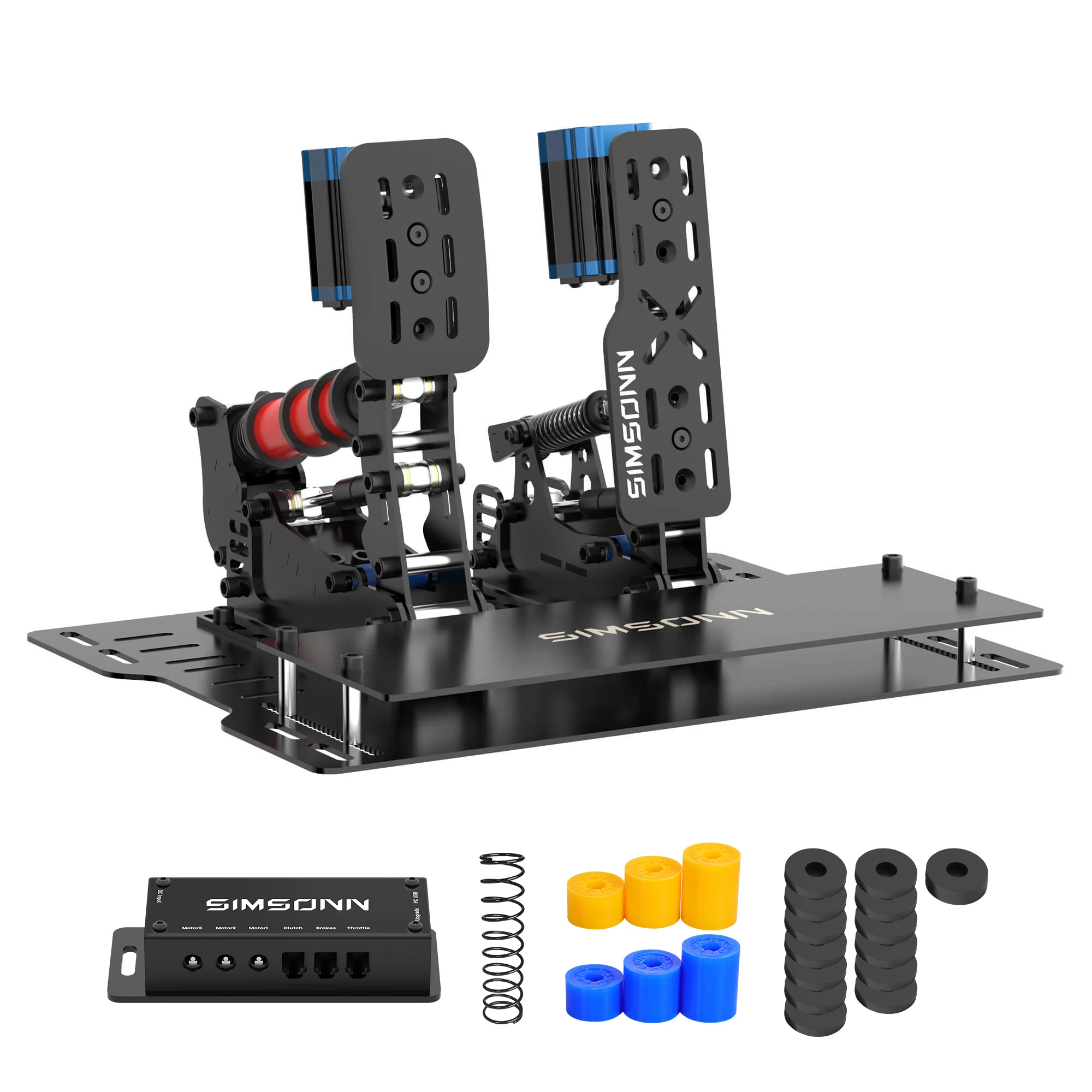 

SIMSONN High Quality Stainless Steel Racing Gaming Pedals Black Color Plusx Model Game Wheel Steering Flight Simulator