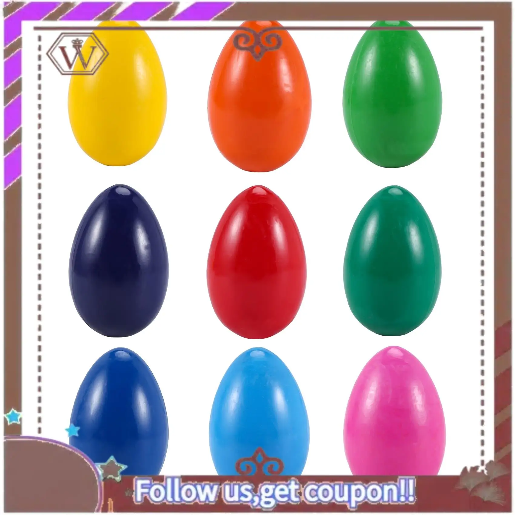 ABBG-Crayones para niños pequeños, crayones con agarre de palma para niños, crayones de 9 colores, crayones de pintura no tóxicos, palos lavables para huevos, juguete apilable